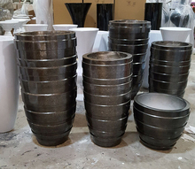 厂家直销酒店软装 大理石纹形横纹玻璃钢落地大花瓶插花器 新款