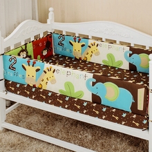 美国婴儿床上用品纯棉防撞婴儿床围宝宝双面卡通机洗床帏四季通用