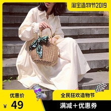 草编包手提复古度假编织包森系海边迷你沙滩包气质小包女 ins同款