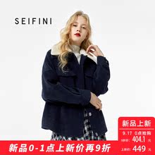 诗凡黎冬季学生宽松短外套女短款毛呢外套女中长款韩版2018新款图片