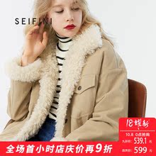 诗凡黎冬季韩版宽松bf加厚棉服女2018新款帅气中长款夹克外套女图片