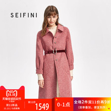 预售诗凡黎冬季阿尔巴卡羊驼绒大衣女2018新款羊毛双面呢大衣女图片