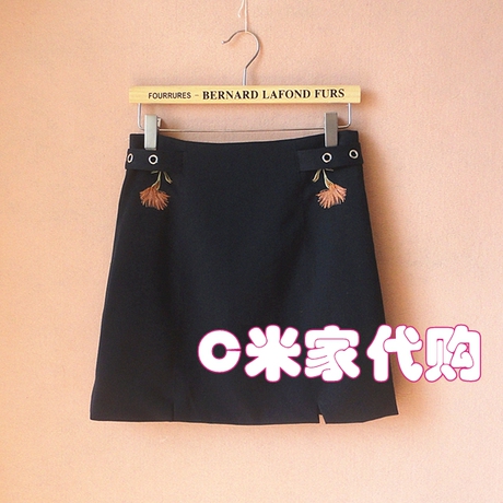 拉夏贝尔2018夏装新款正品7m百搭显瘦一步裙半身裙短裙70010539商品大图