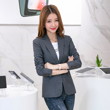 休闲小西装外套女装韩版2018春秋季新款修身职业西装简约长袖西服图片