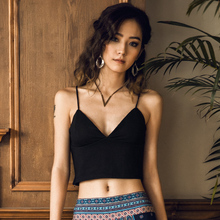 性感美背黑色抹胸背心免穿文胸女打底内搭带胸垫小吊带裹胸上衣夏