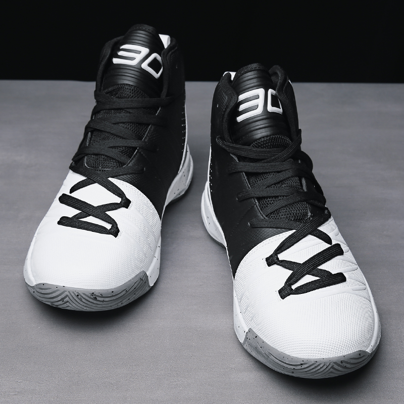 2019 New Children's Basketball Shoes Boys' White 10 Middle School Children's 12 Primary School Children's 15 Year Old Boys' High Top Sports Shoes