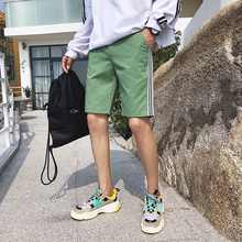小胖哥8090大码男装2018夏季新款纯棉五分裤男式时尚百搭条纹短裤