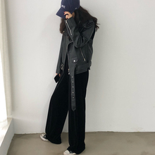 chic黑色修身 休闲bf时尚 短外套2018秋季新款 皮衣女 HEYGIRL黑哥
