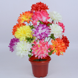 千羽帆仿真18头菊花中耳球菊清明花扫墓摆放绢花假花塑料花