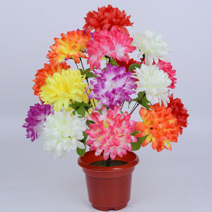 千羽帆仿真18头菊花中耳球菊清明花扫墓摆放绢花假花塑料花