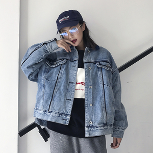 韩版宽松短款学生牛仔外套