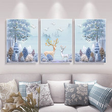 沙发背景墙客厅装 饰画挂画欧式大气高档现代简约温馨三拼3d立体