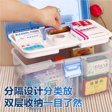 茶花药箱家庭薬箱大号小号医要急救多层药品收纳盒医疗家用医药箱
