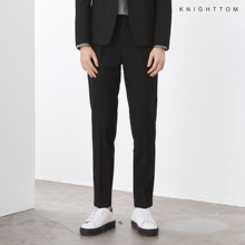 小脚西裤 系列New.G黑色连腰长裤 knighttom2018秋les正装