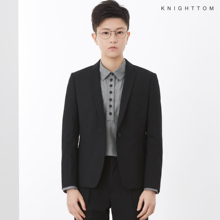 knighttom2018秋les正装系列New.G黑色简约风单粒扣西服外套