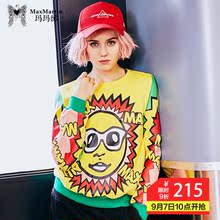 玛玛绨早秋卫衣女潮2018新款印花欧美嘻哈韩版宽松无帽薄款酷外套图片