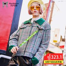 玛玛绨格子短外套秋冬装2018新款港味复古怪味少女休闲单排扣夹克图片