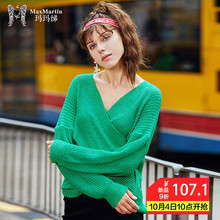 玛玛绨chic早秋针织衫女2018新款韩版v领宽松个性慵懒风长袖外套图片