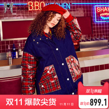 玛玛绨牛仔羽绒服女冬装2018新款时尚港风复古宽松加厚保暖外套潮图片