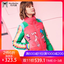 【双11专享】玛玛绨2018秋冬新款粉红豹卡通羽绒服女修身短外套图片