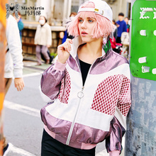 玛玛绨2018秋装新款棒球服运动休闲飞行夹克韩版宽松薄款短外套女图片