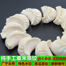 手工水饺广宁云吞成品速食煎饺速冻新鲜饺子冷冻蒸饺 1000克装