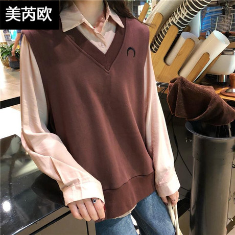 美芮欧秋装女装韩版刺绣V领背心8209商品大图