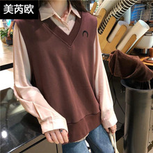 美芮欧秋装女装韩版刺绣V领背心8209图片