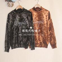 拉夏贝尔国内正品代购2017冬装新款丝绒卫衣上衣女10015147-299图片