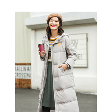 茵曼旗舰店印花连帽长款过膝宽松加厚羽绒服2018冬装新款韩版外套图片