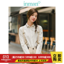 inman茵曼旗舰店纯棉绣花白色衬衫女长袖2018秋冬装新款衬衣上衣图片