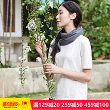 茵曼短袖T恤针织衫套头纯色上衣女短款百搭半袖2081夏装新款韩版图片
