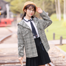 西子小荷外套女春秋韩版学生 bf原宿宽松连帽百搭显瘦少女短外套图片