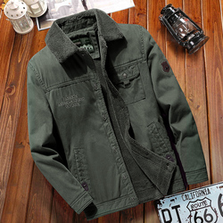 大卫吉普冬季加厚男装棉衣男短款加绒棉服保暖纯棉羊羔毛外套男