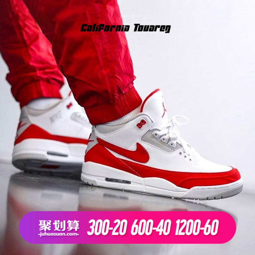 Nike Air Jordan 3 Tinker AJ3 白红手稿换勾男篮球鞋CJ0939-100