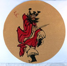 国画手绘圆形人物画钟馗弥勒佛AM80815128 特价 圆形47CM