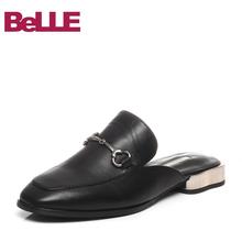 Belle 百丽穆勒鞋 羊皮后空平跟女凉拖鞋 BNUA2AH7 春商场款