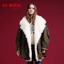 Et Boite/法文箱子大翻领羊卷毛领保暖高贵棉服外套女E182K012图片