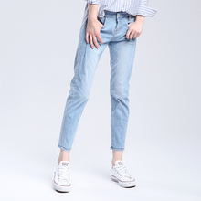 Et Boite/法文箱子秋夏简约水洗丝滑弹力牛仔裤女七分裤E6A198图片