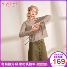 阿依莲正品2018新款冬季时尚套头毛衣女宽松甜美气质上衣图片
