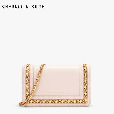 CHARLES&KEITH 小方包 CK2-70840146-1金属链条饰女士翻盖单肩包