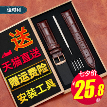 手表配件适用于dw表带天梭卡西欧浪琴通用 佳时利手表带男真皮女款