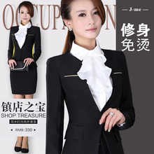 2018春秋职业装女装套装套裙ol工作服修身衬衫西装西服正装三件套图片