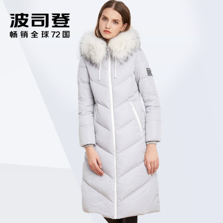 波司登羽绒服女长款修身显瘦韩版大毛领加长过膝羽绒衣B1601178商品大图