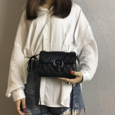 上新小香风包包女2018新款潮韩版百搭斜挎包菱格链条包单肩迷你包