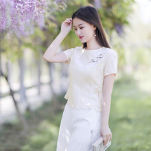 伶俐柠檬21127中国风圆领手绘婉约木耳边衬衫女装上衣 限量8件图片
