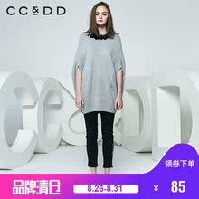 CCDD2018春装新品专柜正品气质淑女宽松圆领无袖针织斗篷毛衫上衣图片