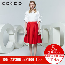 CCDD2018夏装新品专柜正品气质淑女圆领蝴蝶结系带荷叶短袖白衬衫图片