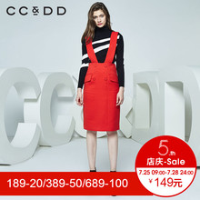 CCDD冬装新品专柜正品气质淑女无袖连衣裙女背带半身裙包臀裙图片
