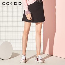 CCDD2018冬装新品专柜正品气质中腰短裙时尚显瘦仿呢料性感半身裙图片